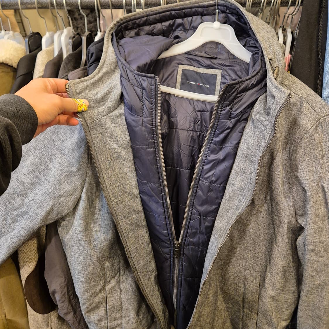 L~XL(착샷잇음) 타미힐피거 그레이 후드점퍼  상품이미지10