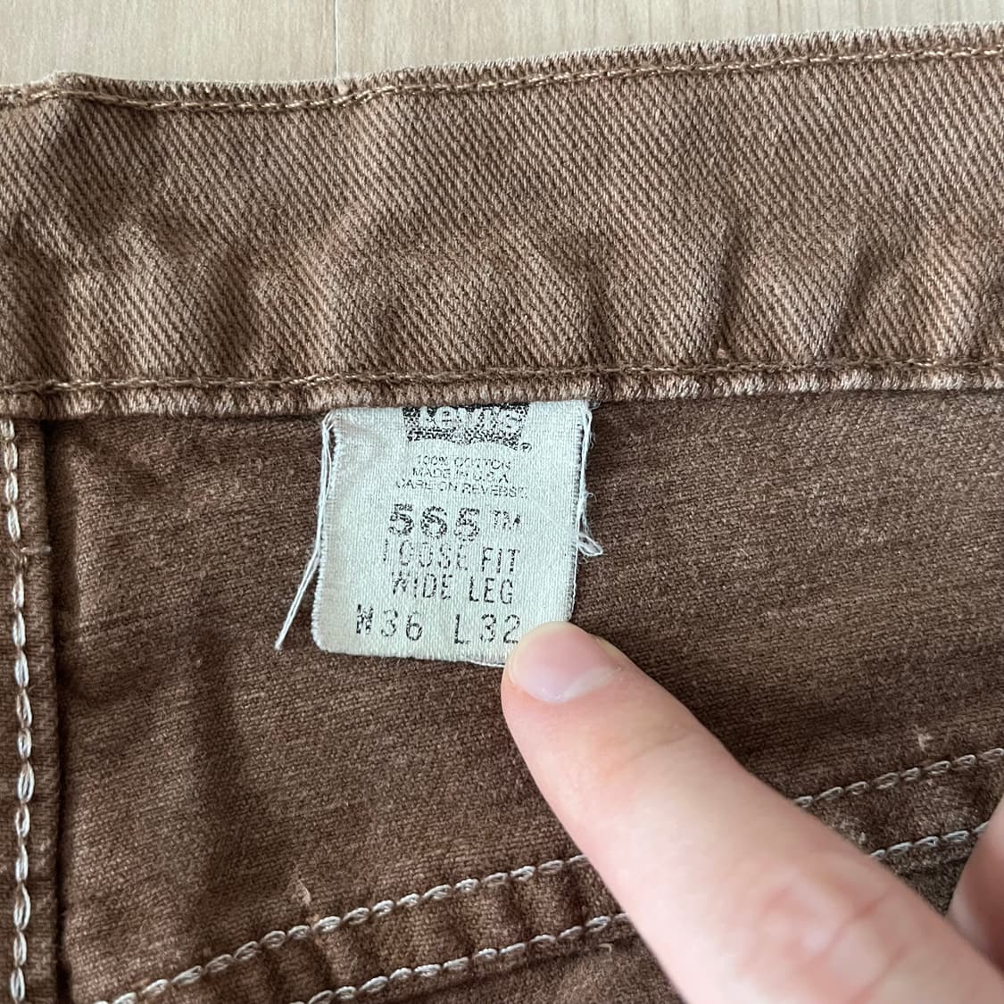 [36X32] 90s 빈티지 리바이스 565 브라운 made in usa 상품이미지3