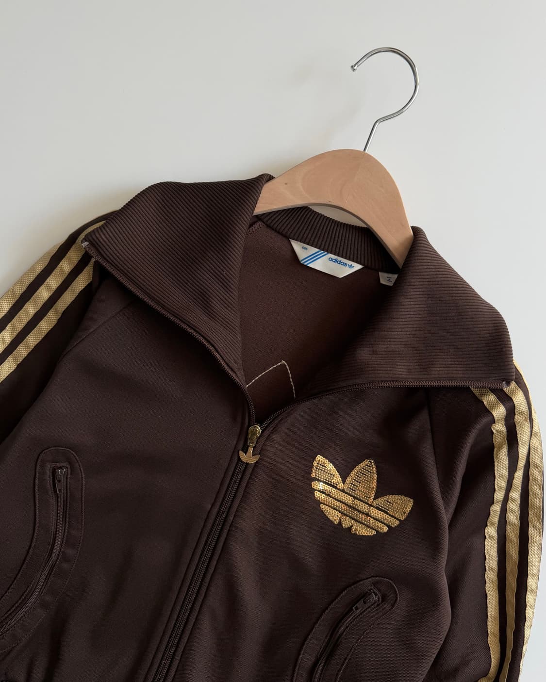 Adidas 아디다스 브라운컬러 스팽글 글리터 우먼 트랙탑 상품이미지6