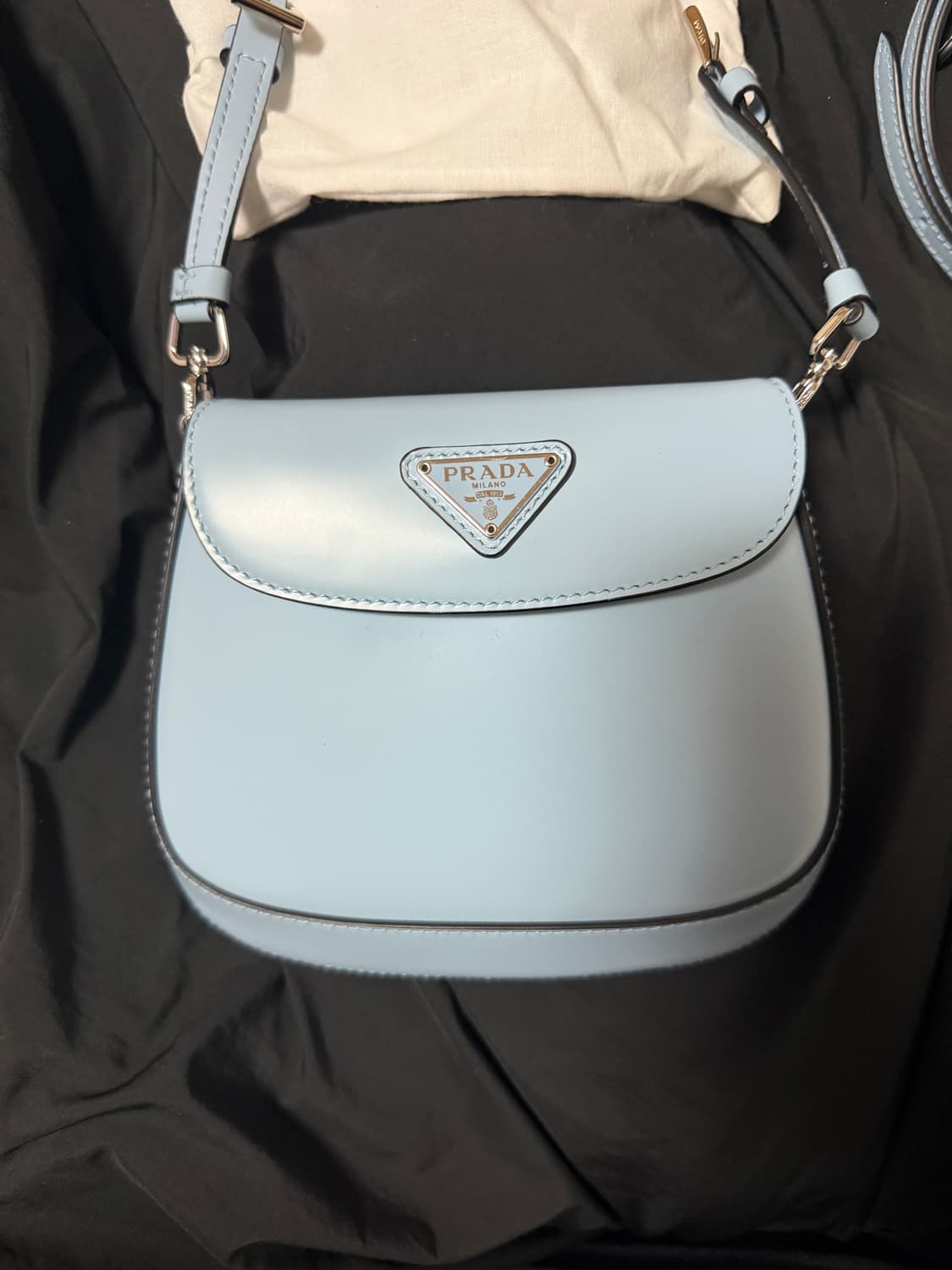 프라다 삼각로고 브러시드 레더 미니 클레오백 상품이미지5