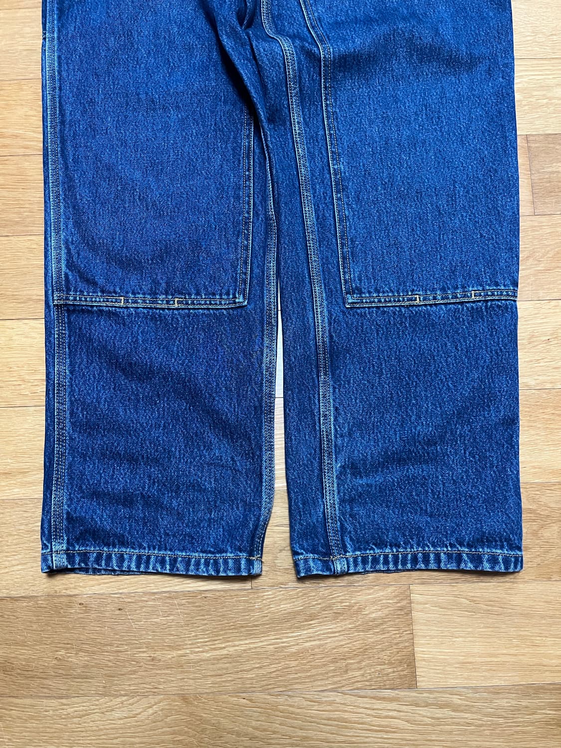 칼하트 wip 더블니 팬츠 블루 스톤워시드 32X32 상품이미지3