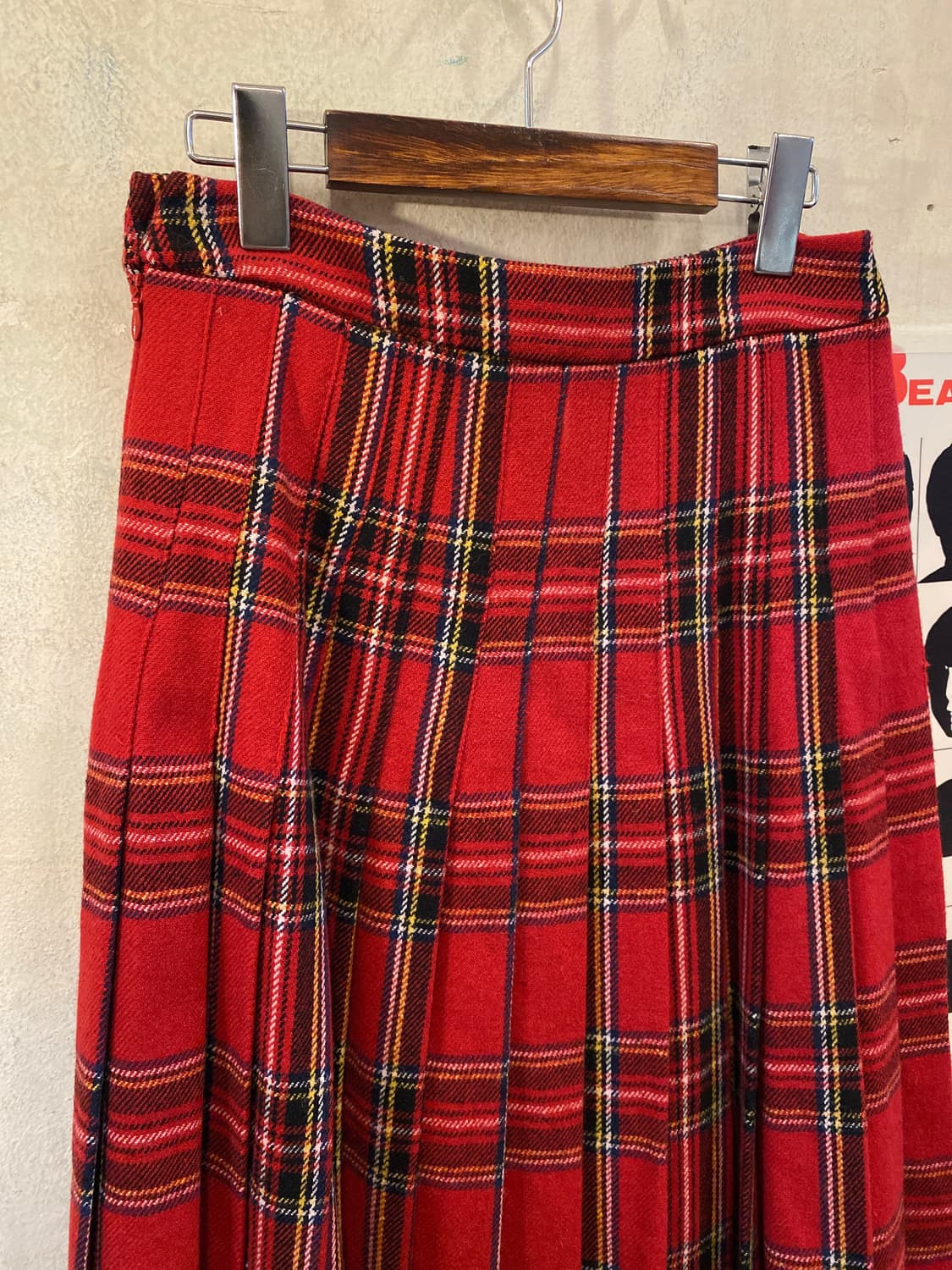 빈티지 레드 체크스커트 상품이미지2
