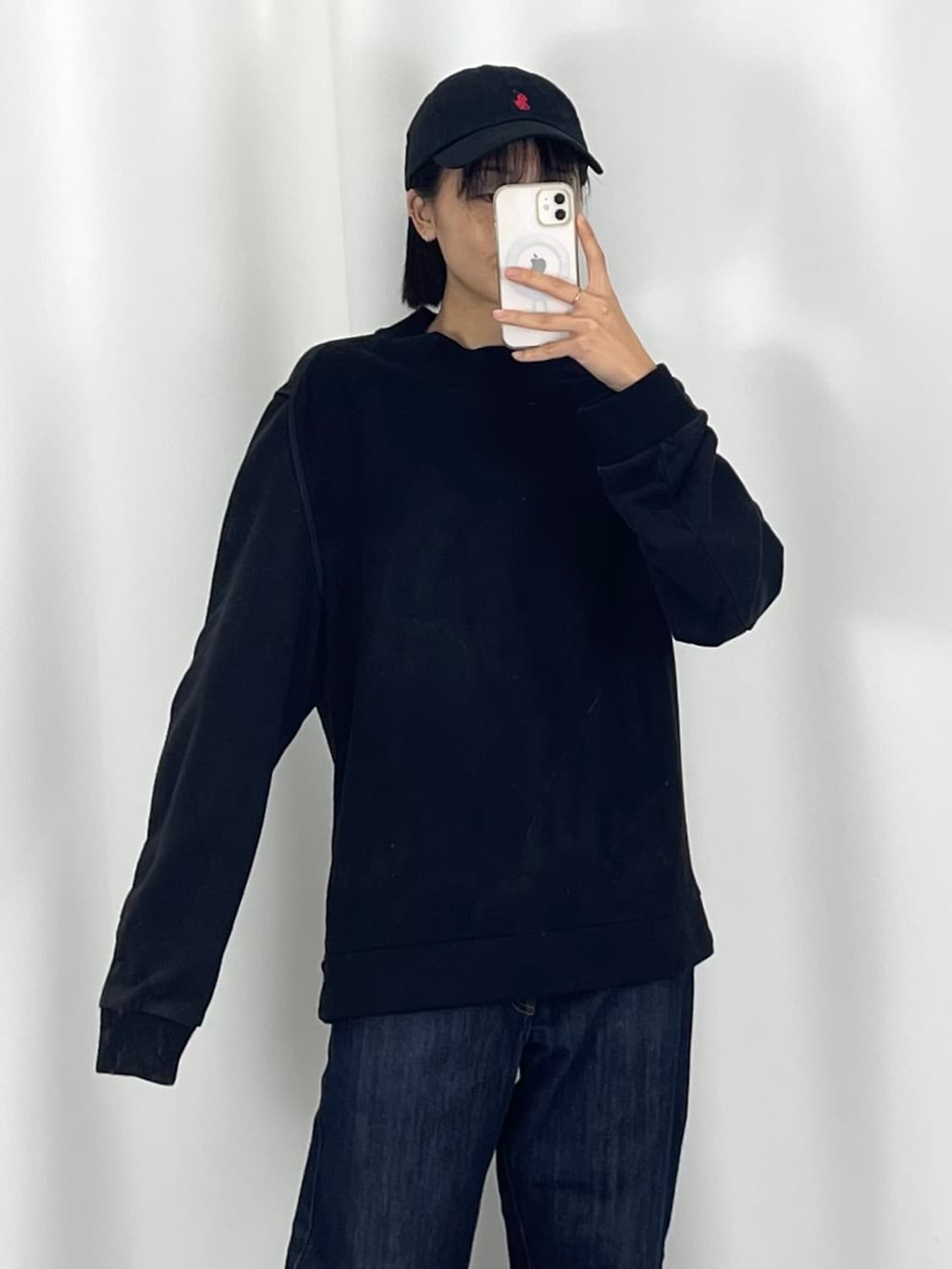 [M]우영미 니트 맨투맨 블랙CK9766 상품이미지2