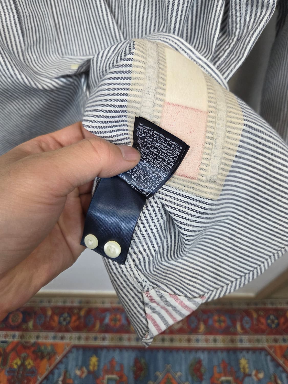 타미힐피거 플래그 스트라이프 셔츠긴팔 릴렉스핏 L 상품이미지4