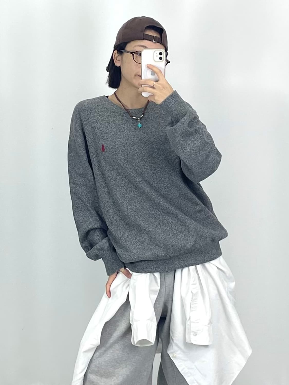 [3XL폴로 그레이 니트 맨투맨 CK9801 상품이미지1