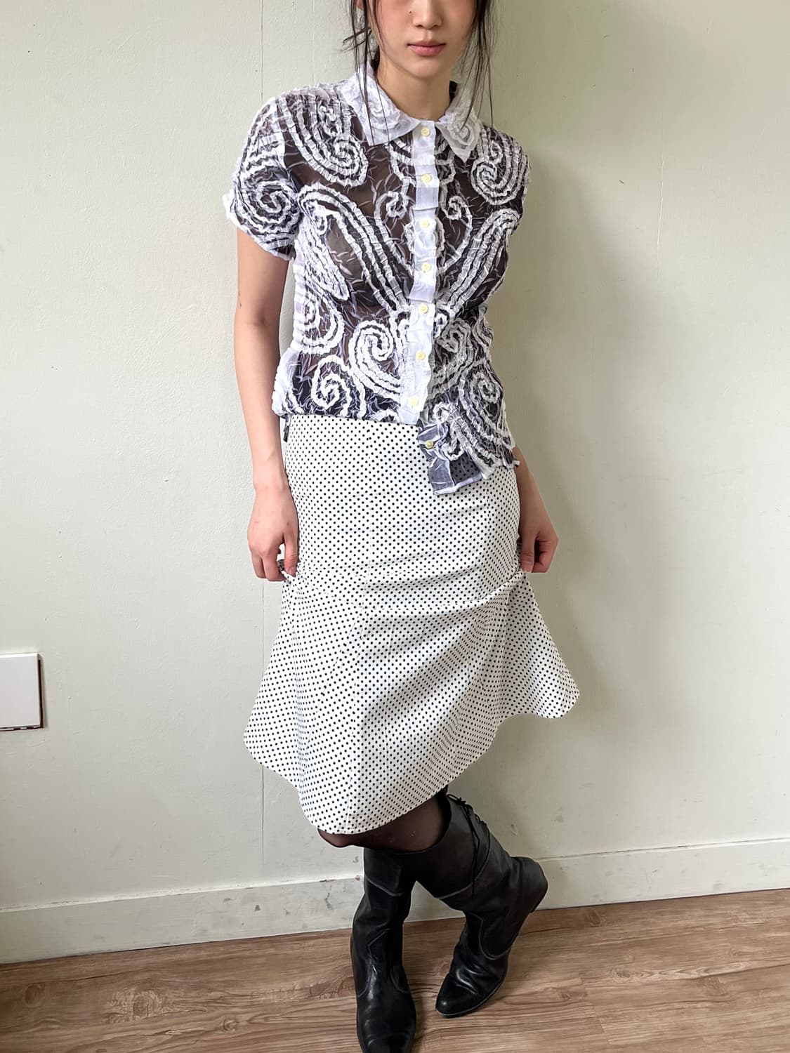 CRACKSTEP 도트 스커트 상품이미지6