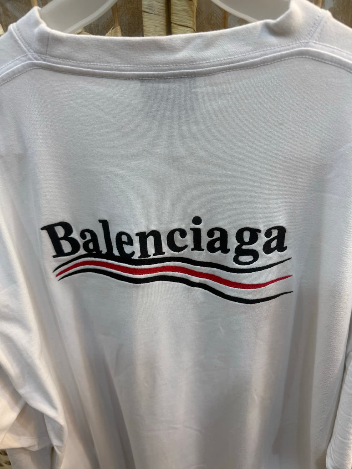 3/105-110 정품 발렌시아가 폴리티컬 캠페인 웨이브로고 티셔츠 팝니 상품이미지8