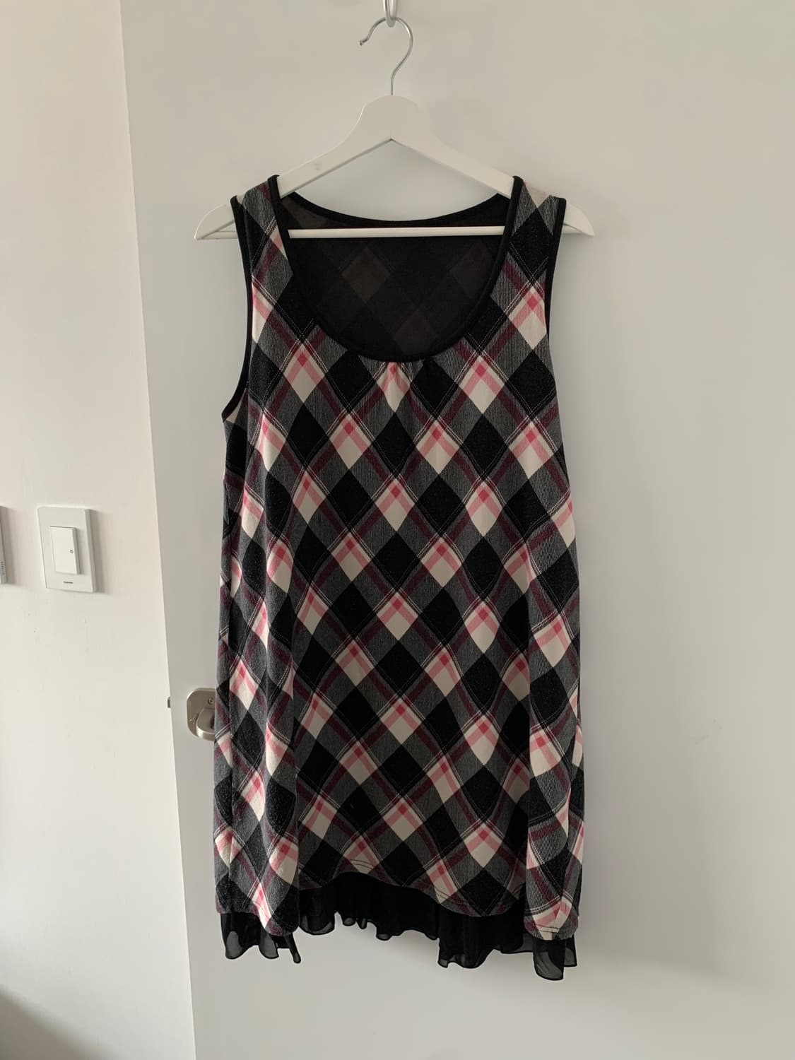 블랙 체크 원피스 상품이미지1