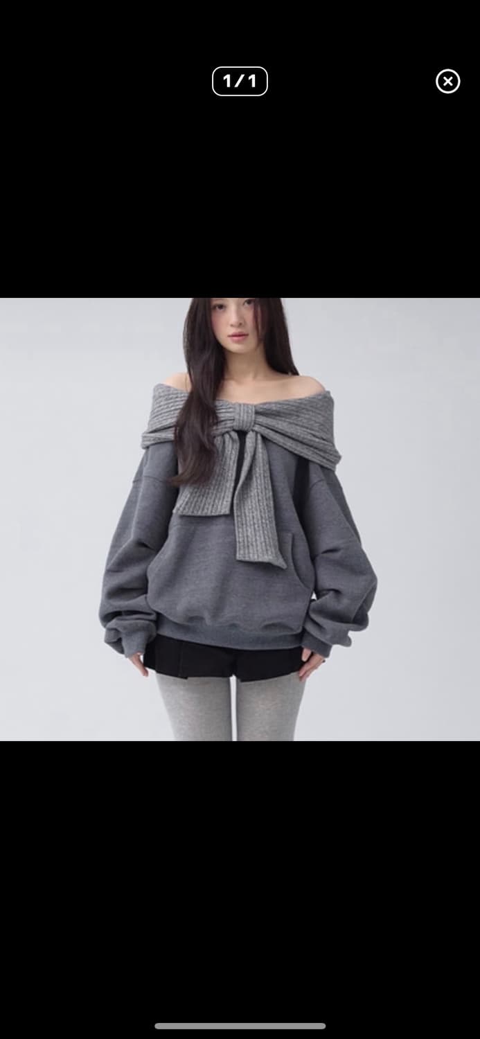 더티스 리본후드 그레이 상품이미지1