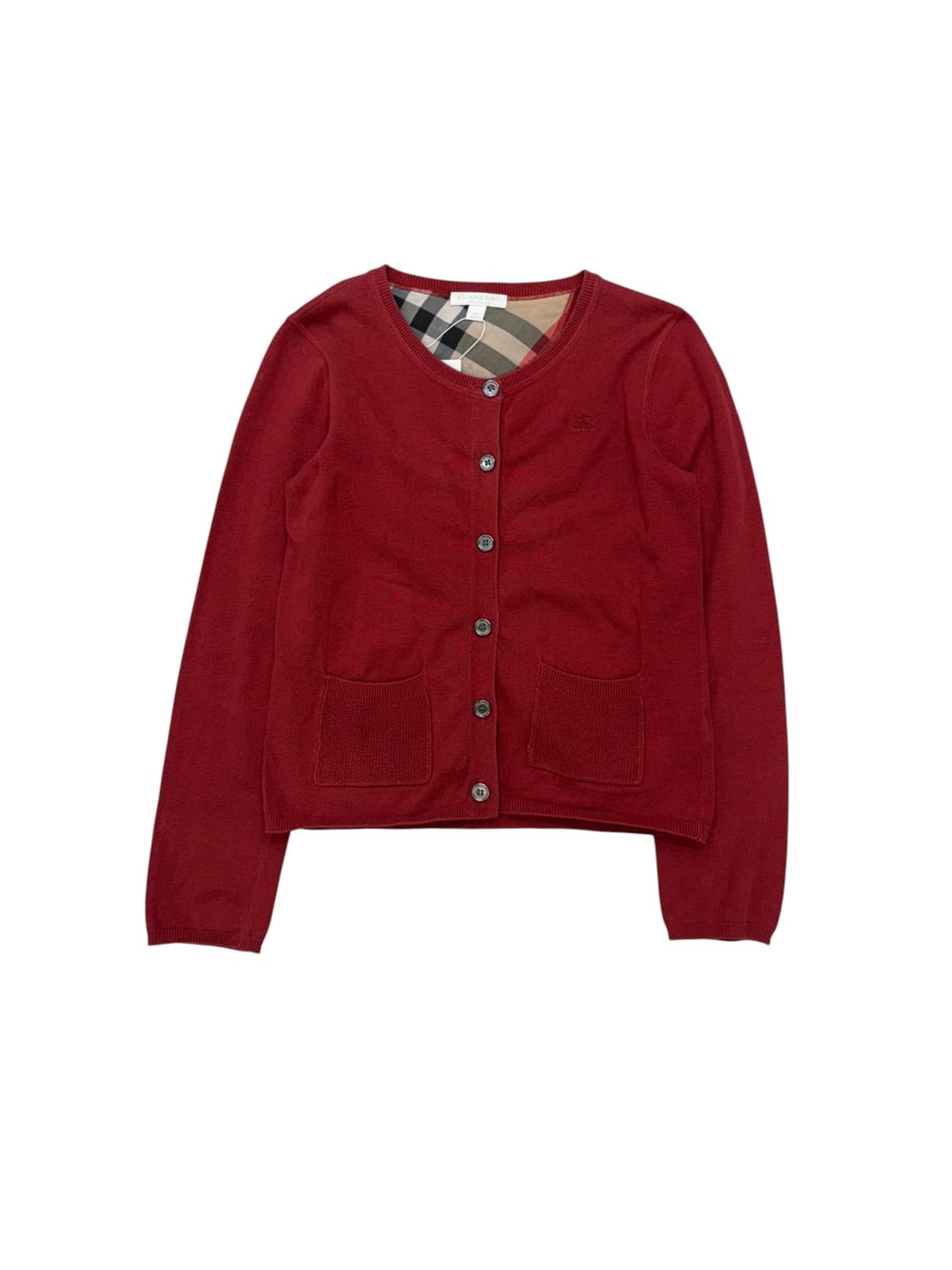 버버리 칠드런 체크 트림 코튼 가디건 상품이미지1