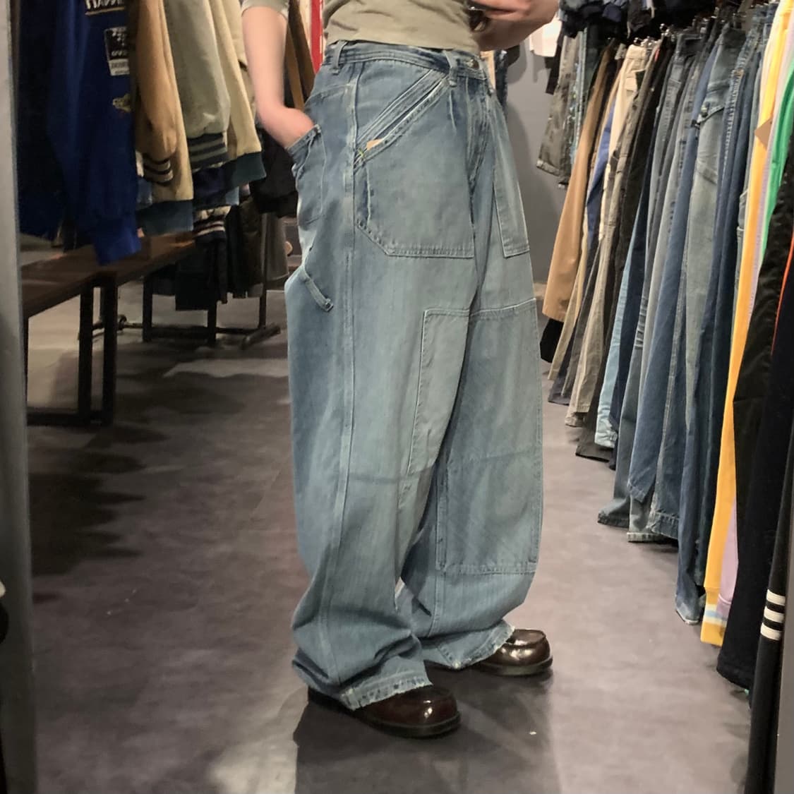 [IM] BXTO 브루클린 익스프레스 와이드 데님 팬츠 연청 상품이미지2