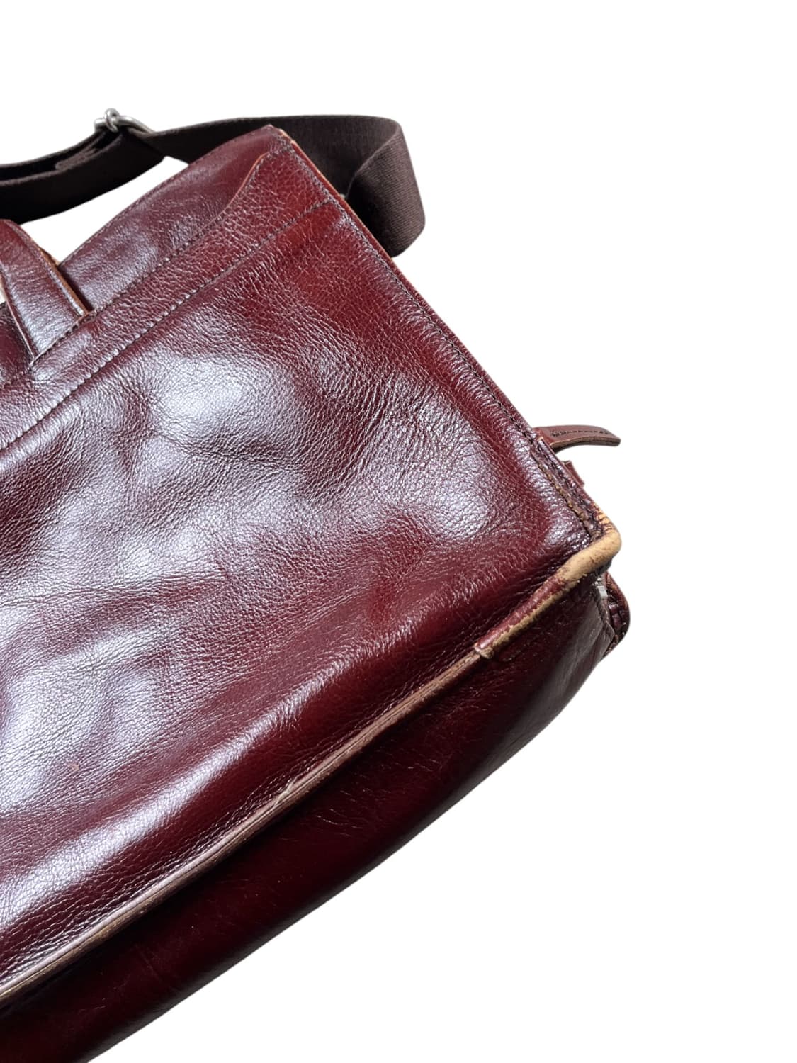 Takeo Kikuchi 리얼 레더 레드브라운 크로스 백  상품이미지4