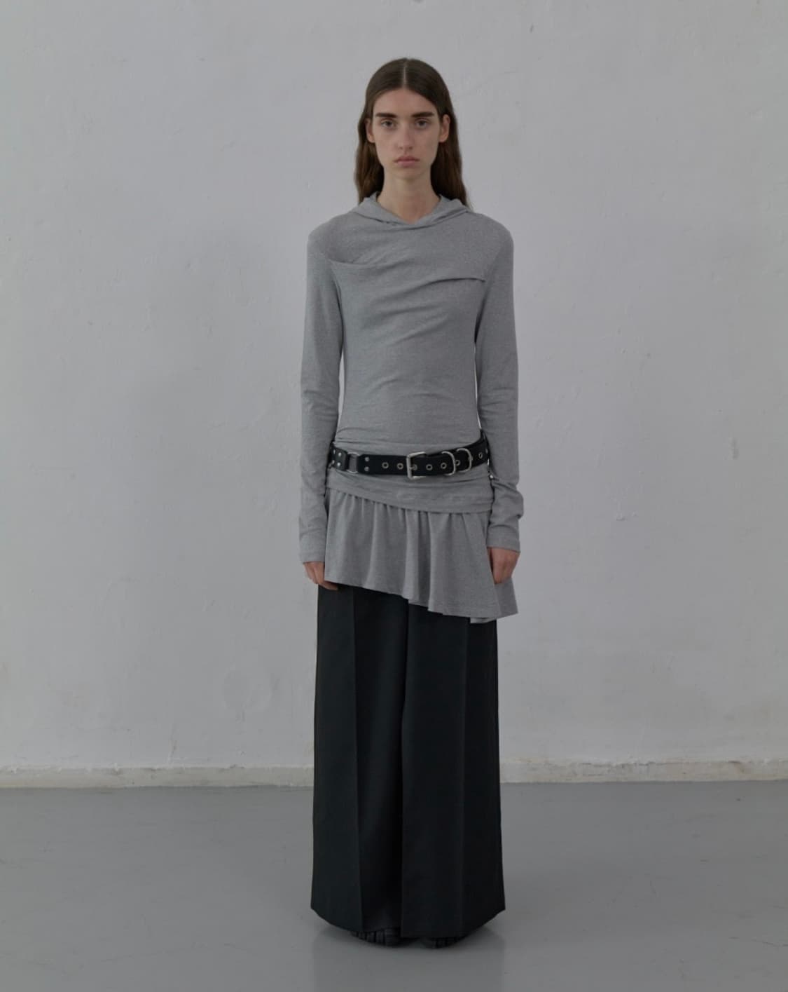 LCDC Hooded jersey dress(melange gray) 상품이미지1
