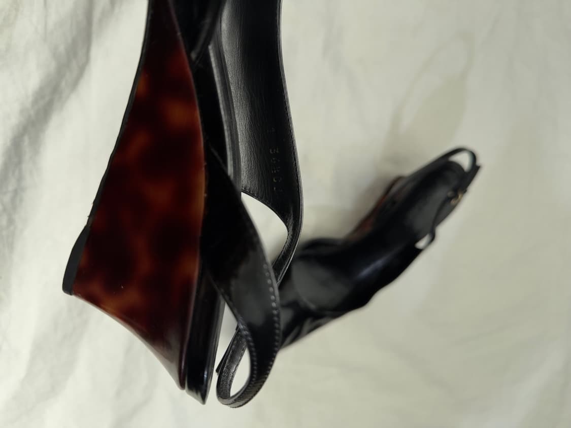 구찌 톰포드기 웨지힐 슬링백 팁 토 샌들 상품이미지3