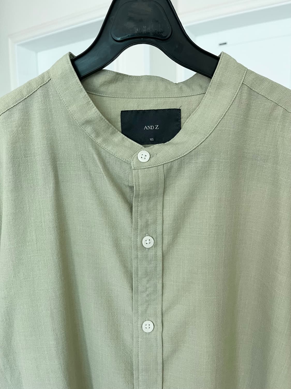 앤드지 밝은 연두 헨리넥 셔츠 상품이미지2