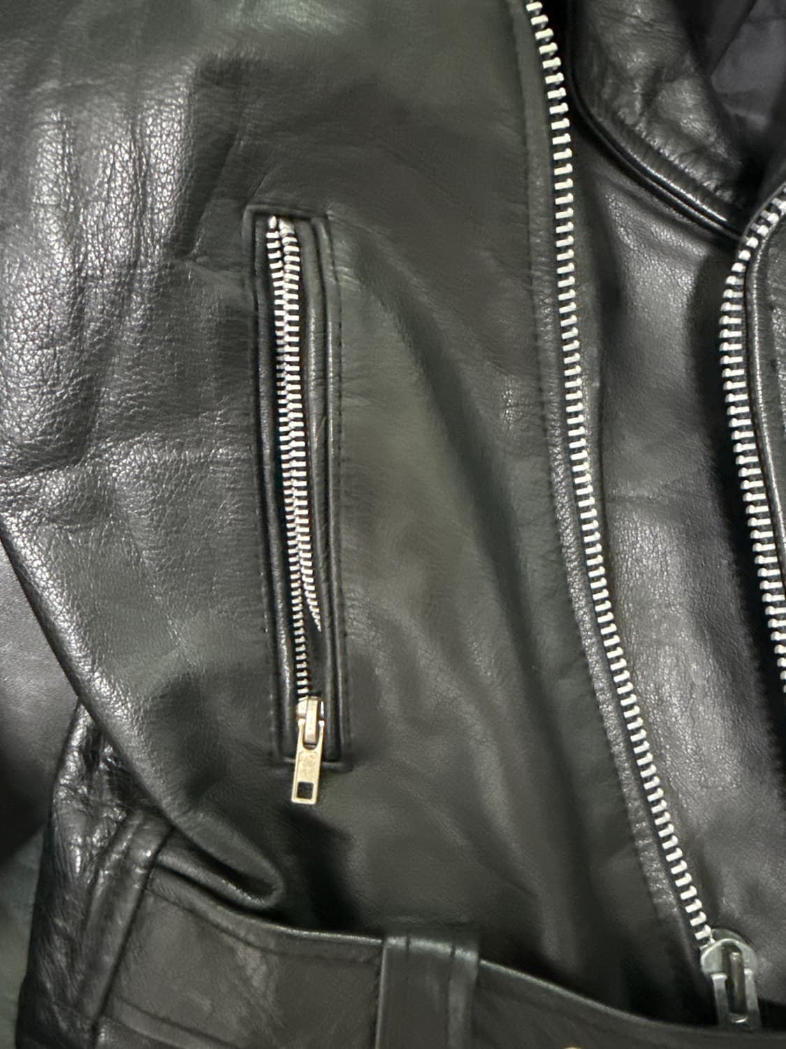 미국 빈티지 더블카라 소가죽 바이커자켓 상품이미지8