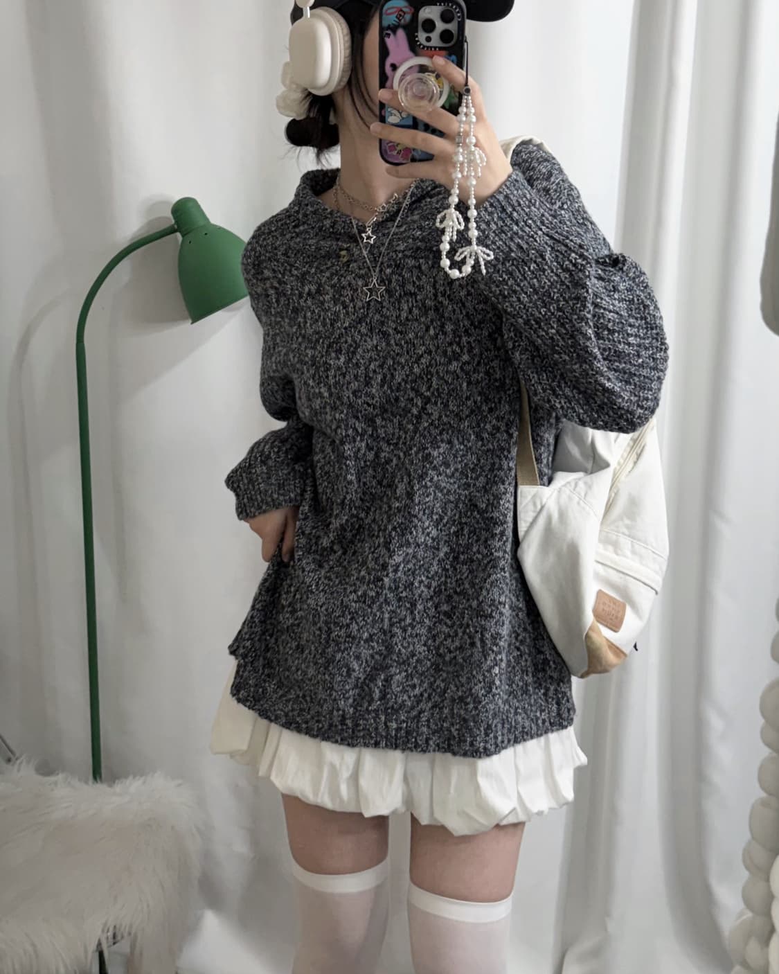 블랙 & 화이트 오레오 오버핏 니트 상품이미지1