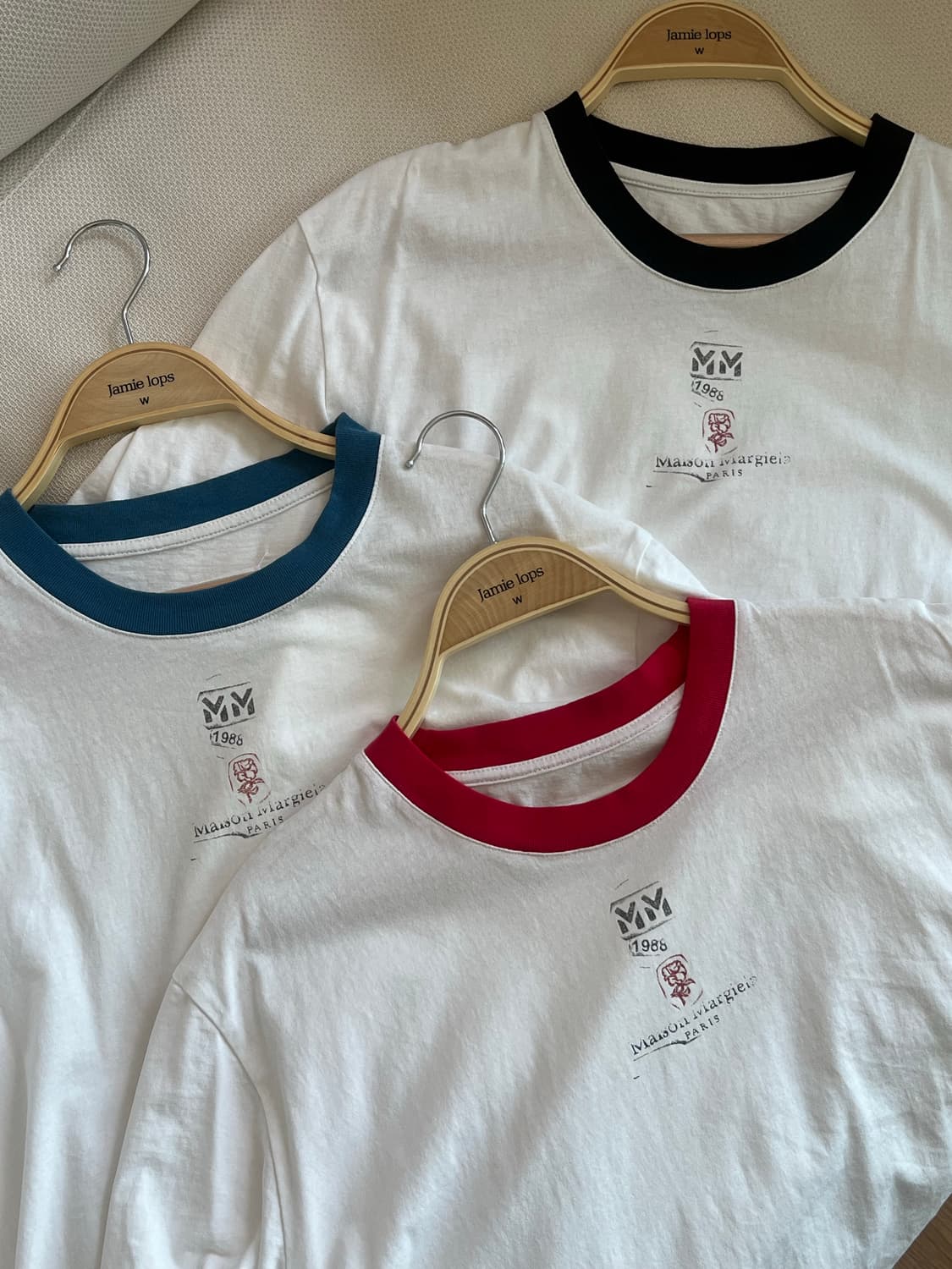 남성 마르지엘라 티셔츠 L사이즈 (레드) 상품이미지6