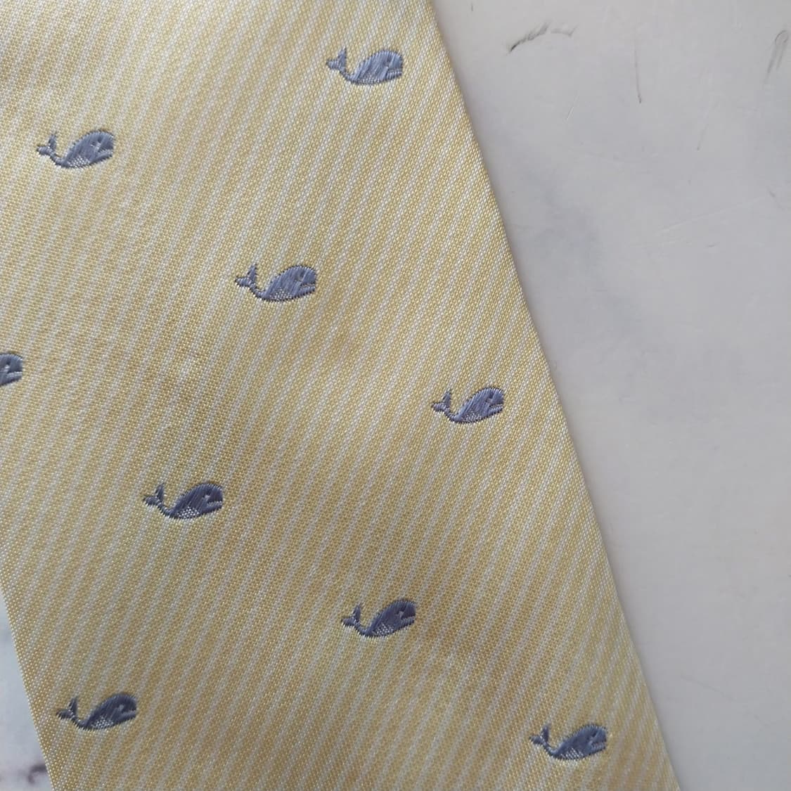 베르사체 실크 레몬 올오버 고래 패턴 넥타이 9.1cm B등급 K1918 상품이미지8