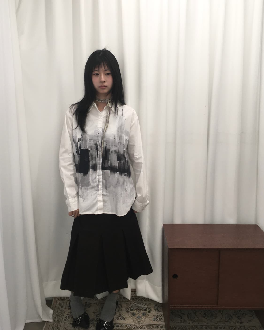 DKNY 화이트 그래픽 셔츠 상품이미지2