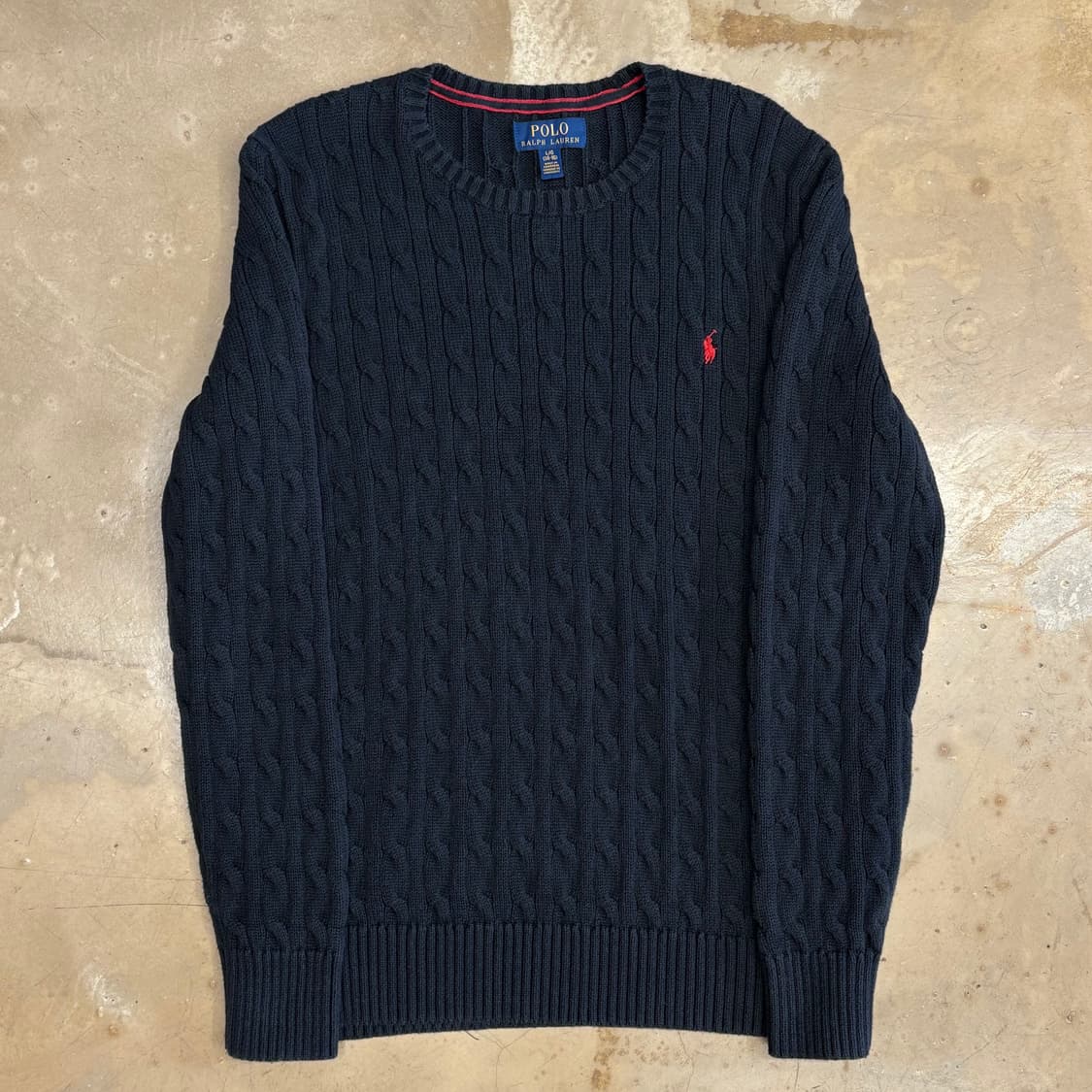 L 폴로랄프로렌 여성용 블랙 케이블 니트 상품이미지2