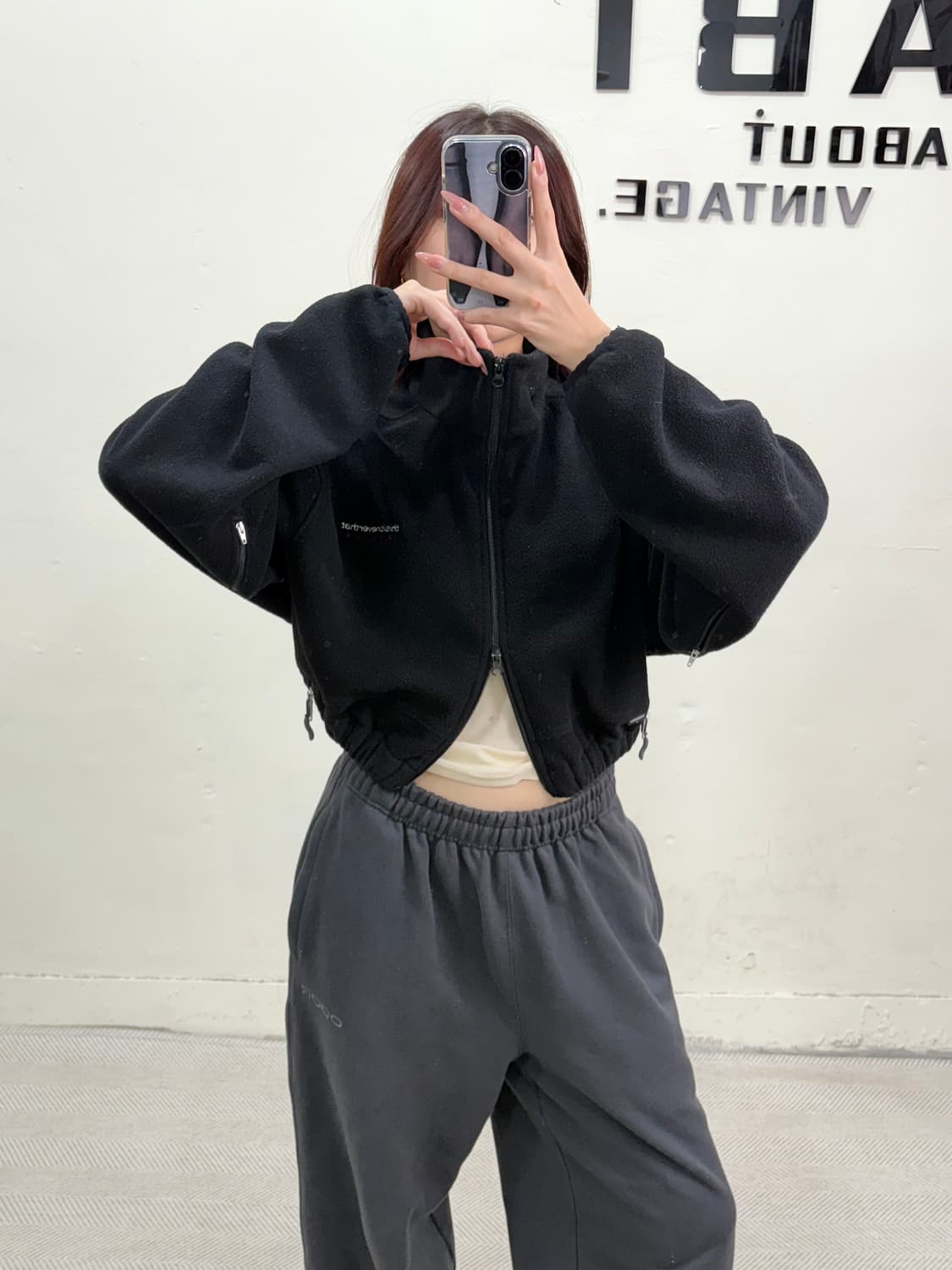 커스텀크롭 디스이즈네버댓 후리스 상품이미지5