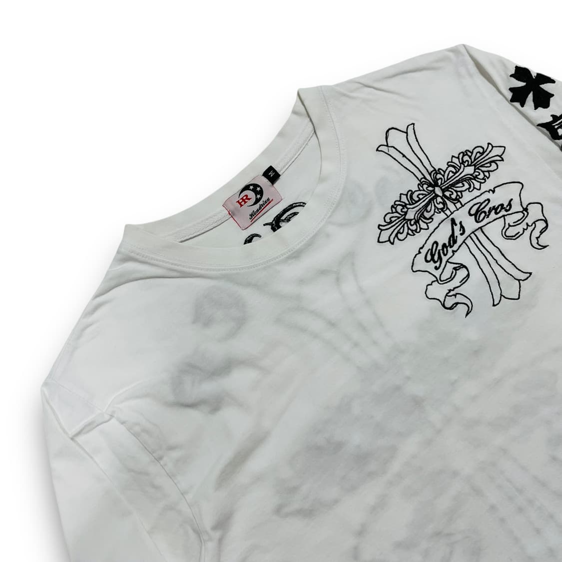 HR cross lettering White long sleeve 상품이미지4