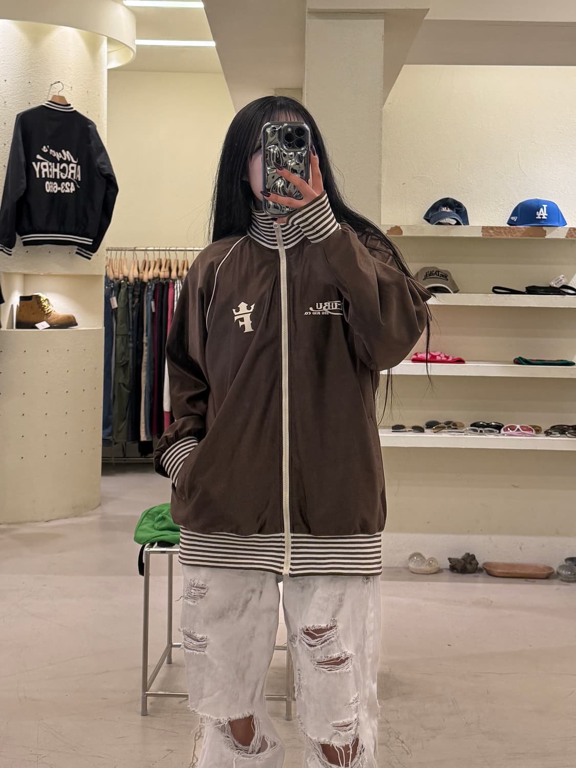 후부 빈티지 트랙자켓 브라운 U1150 상품이미지1