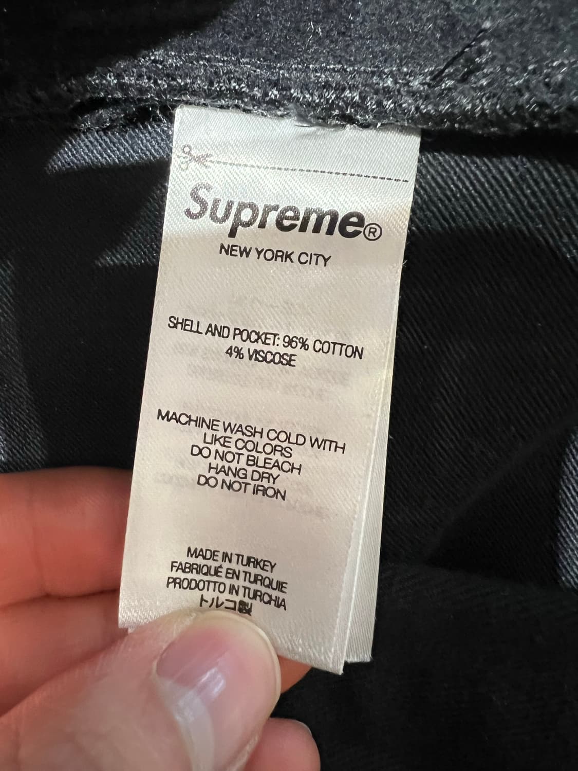 슈프림 몰스킨 더블니 블랙 30 상품이미지5