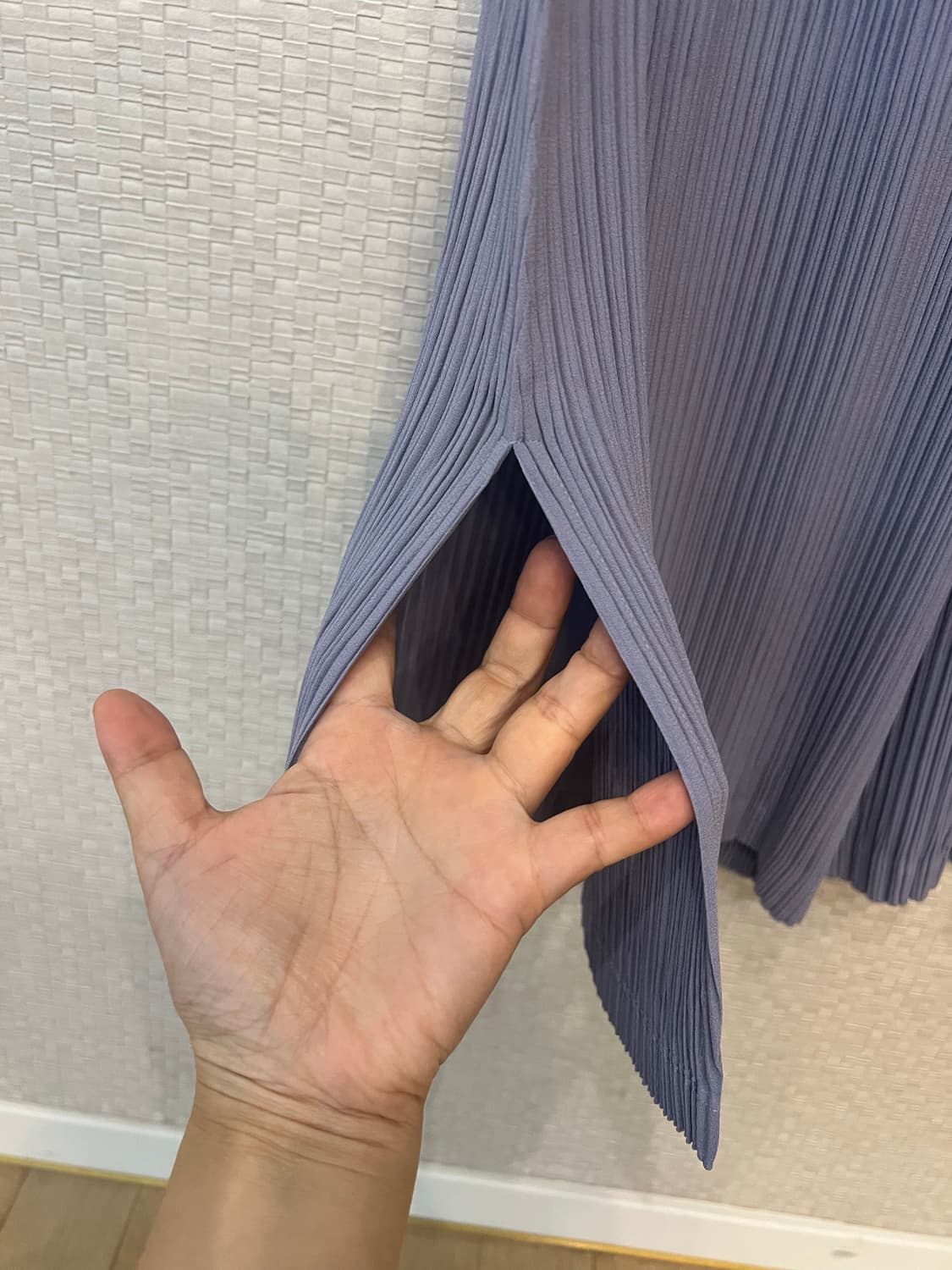 이세이미야케 해칭 와이드 팬츠 아사가오 퍼플 상품이미지5
