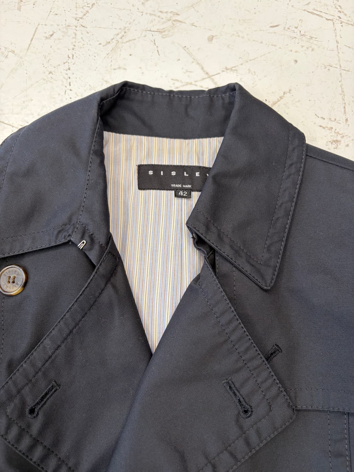 Sisley 블랙 더블 트렌치 자켓  상품이미지5