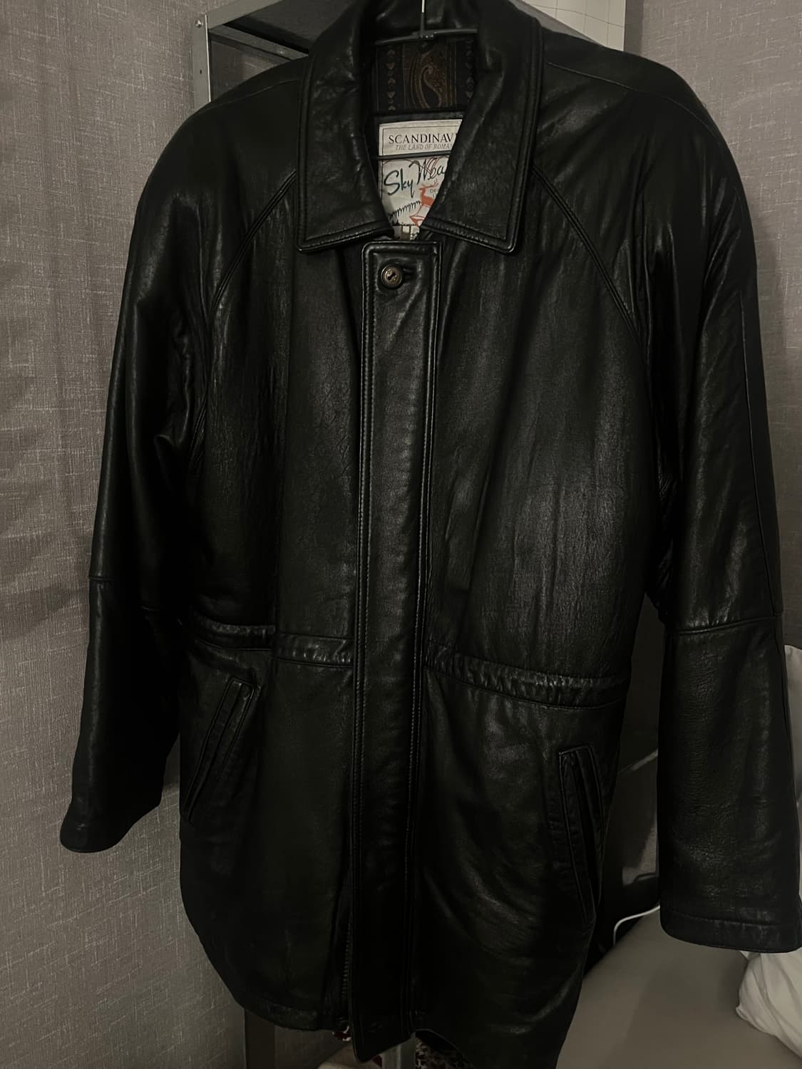 빈티지 하프 레더 자켓 상품이미지1