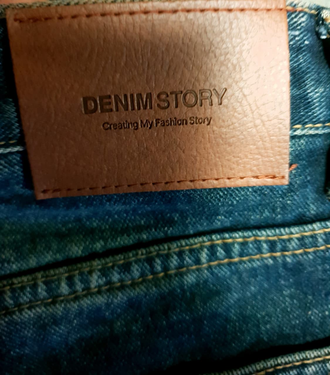 데님스토리 빈티지워싱 세미와이드 데님팬츠 오일인디고 (M) 상품이미지4
