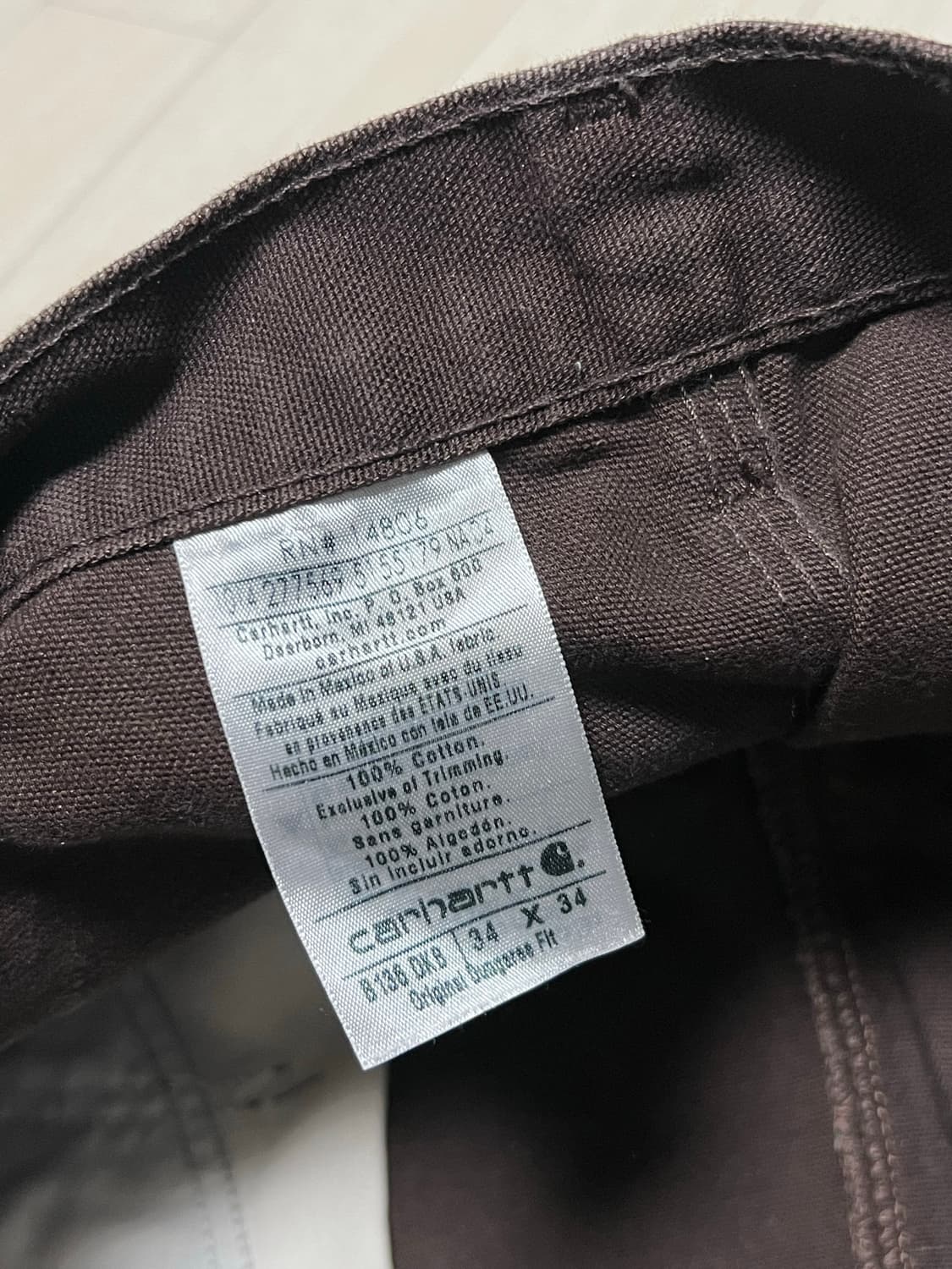 칼하트더블니워크팬츠 B136 DKB컬러 34x34 상품이미지3