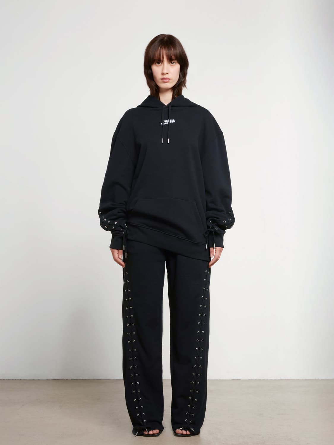 [L,XL]장폴고티에 레이스업 후드티/블랙 상품이미지4