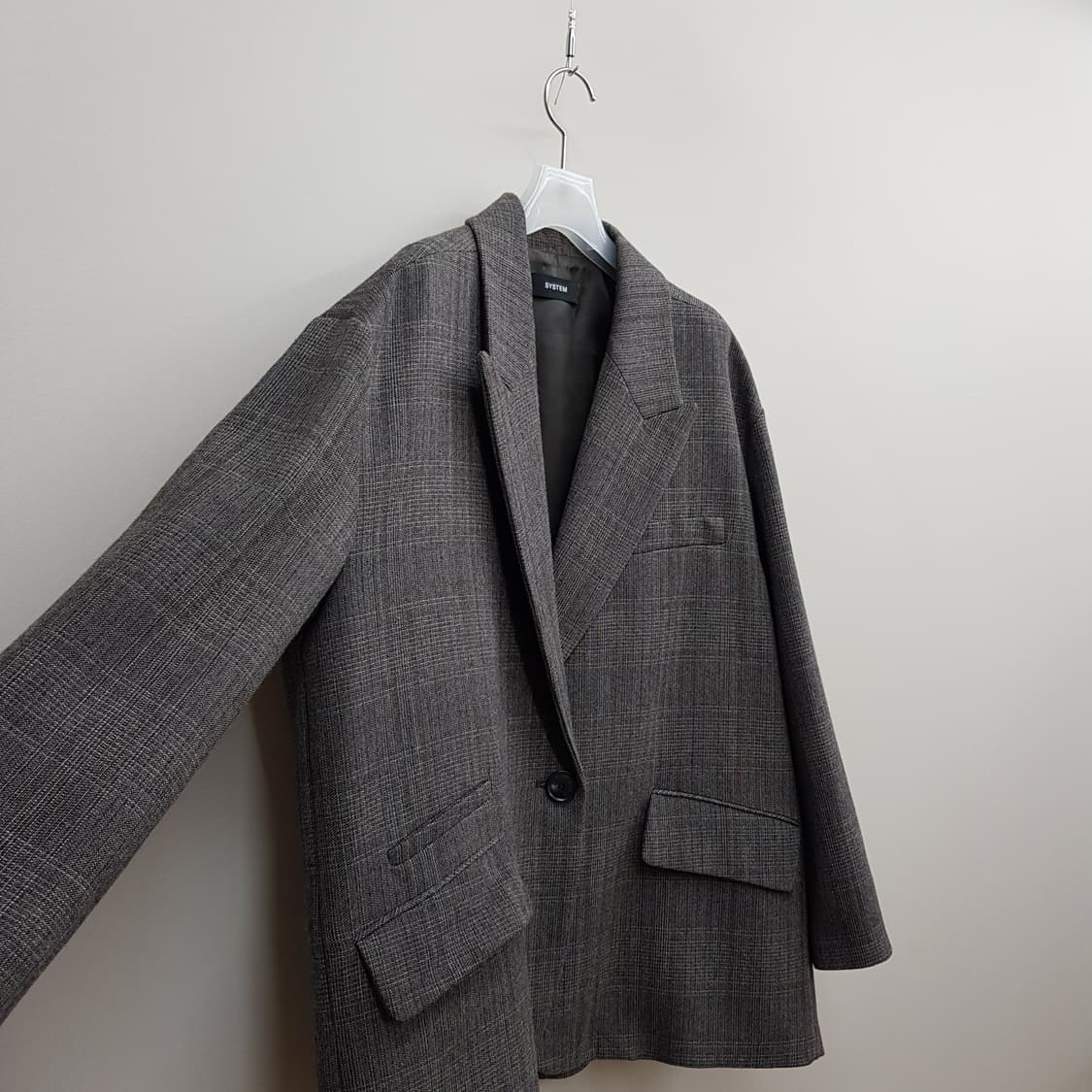 한섬 시스템 2021 체크 테일러드 자켓 88-98-165사이즈 상품이미지4