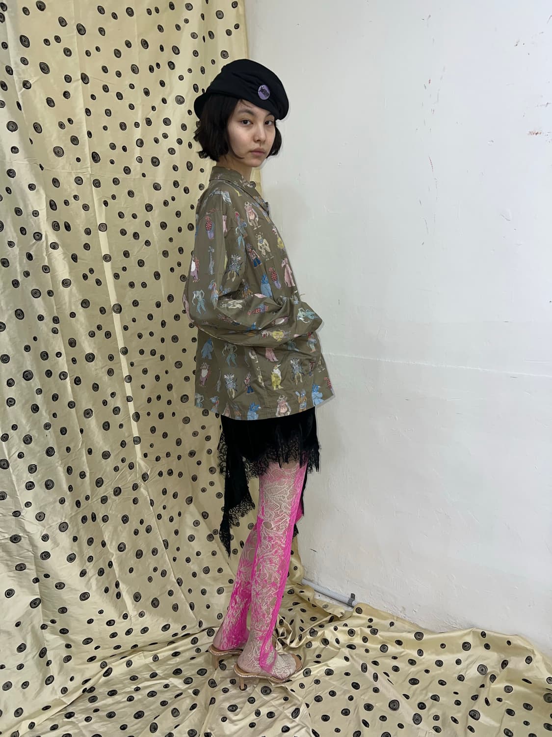 Undercover 04aw 아카이브 몬스터 패턴 셔츠 자켓 상품이미지3