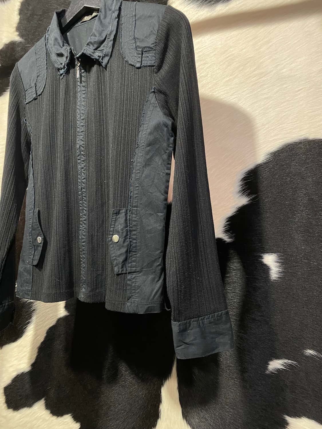 Relish 코튼 배색 디테일 플리츠 집업 상품이미지4