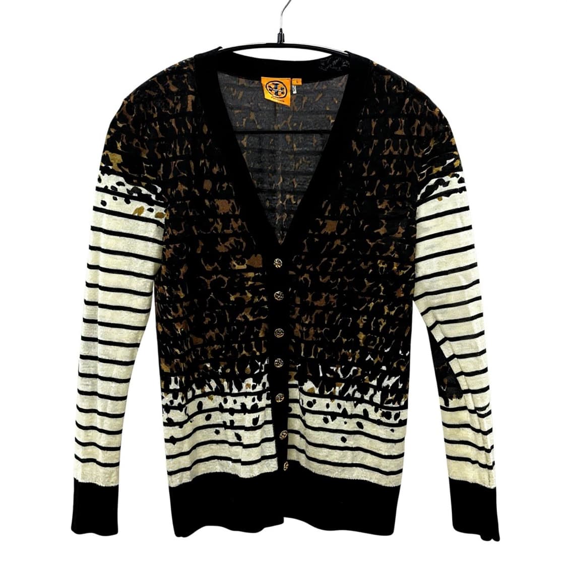 토리버치 레오파드 스트라이프 가디건 S 상품이미지1