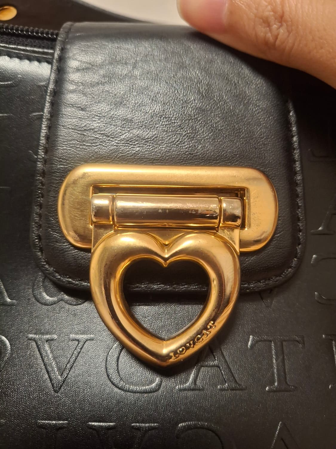 상태좋음) 러브캣 블랙 엠보 숄더백/바게트백 갸루,y2k 상품이미지3