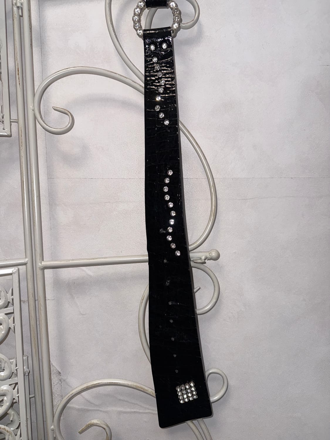 Black oriental flower cubic buckle belt 상품이미지7