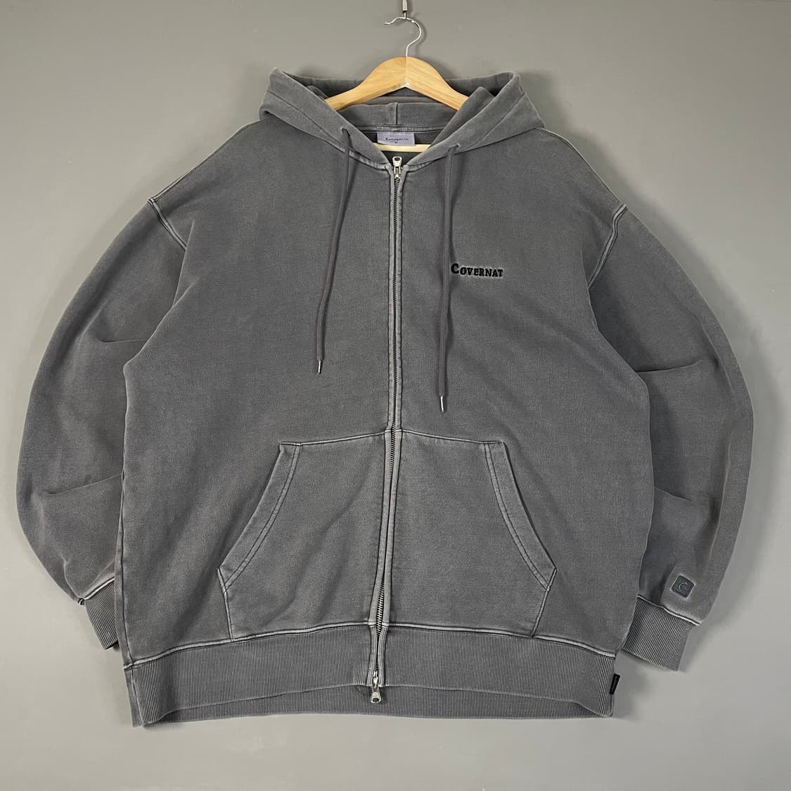 커버낫 빅로고 워싱 후드집업 차콜 그레이 XL [031505] 상품이미지10