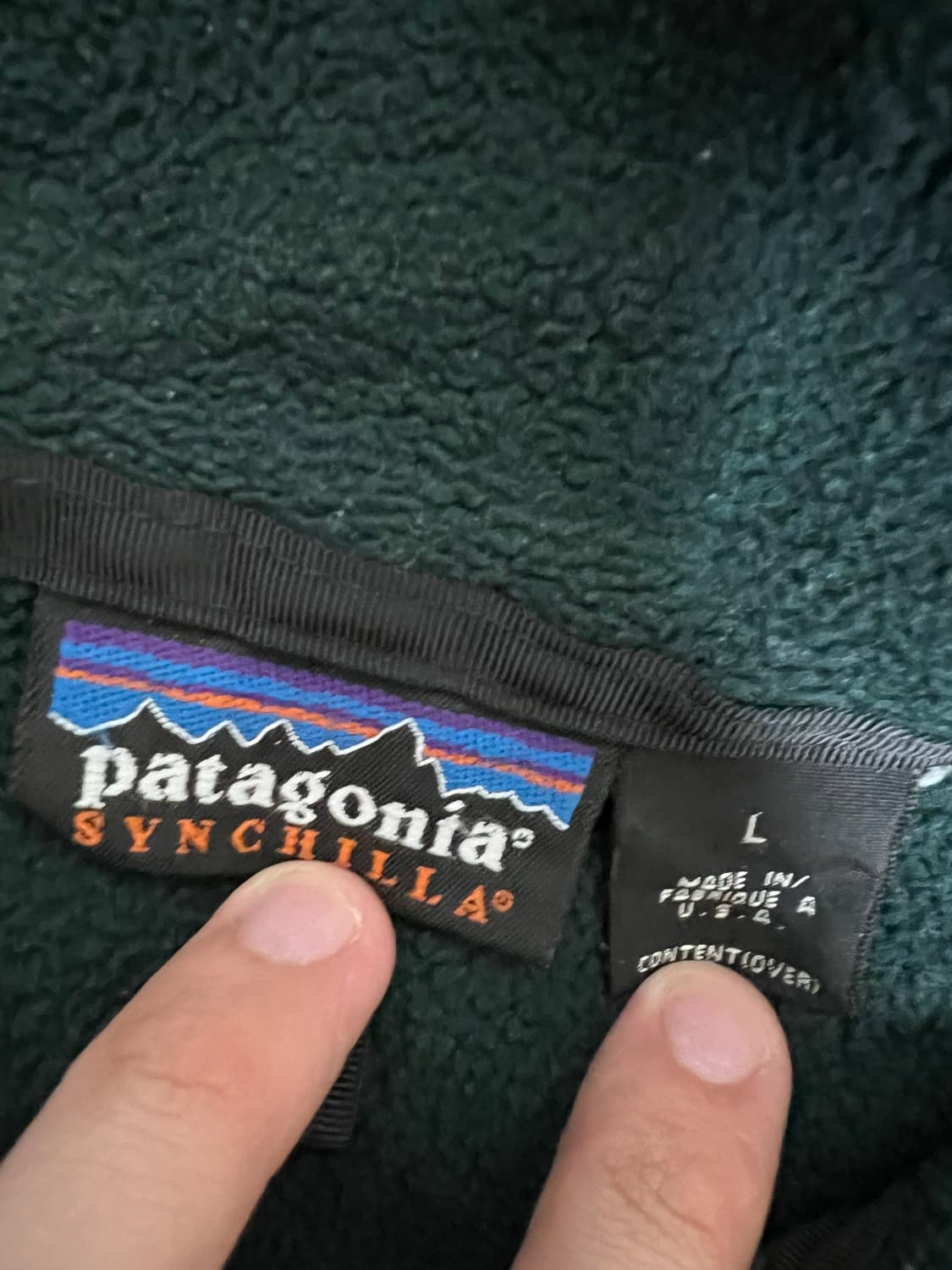90s 빈티지 파타고니아 딥그린 신칠라 딥파일 플리스 후리스 상품이미지3
