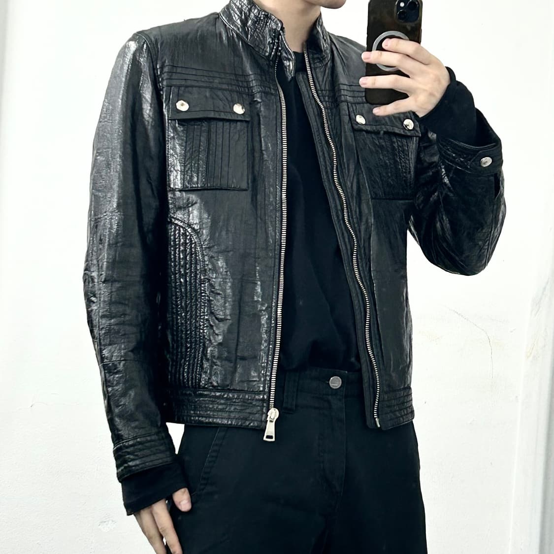 돌체앤가바나 아카이브 악어가죽 라이더 자켓 상품이미지2