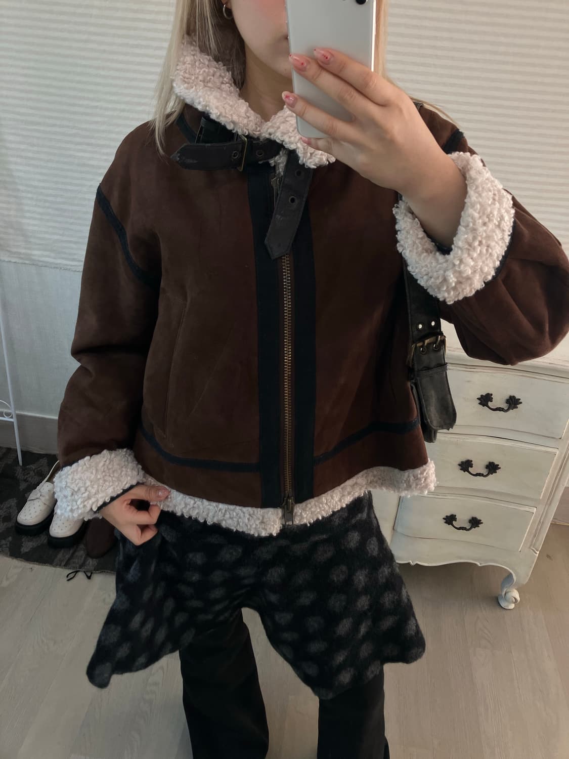 jpn vintage 브라운 무스탕 점퍼 상품이미지2