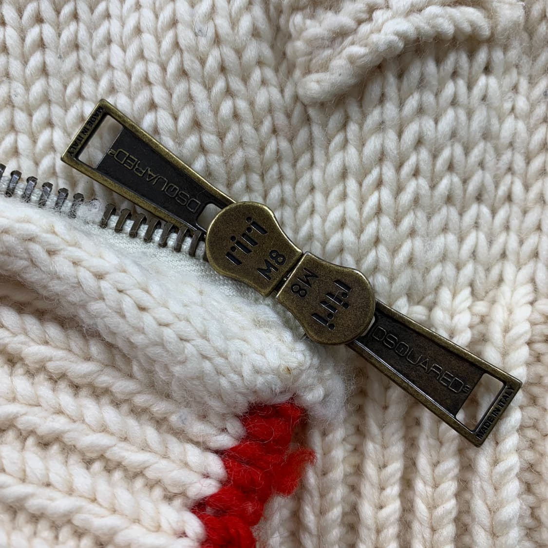 이태리제 디스퀘어드2 컬링팀 빅로고 헤비울 니트집업 상품이미지6