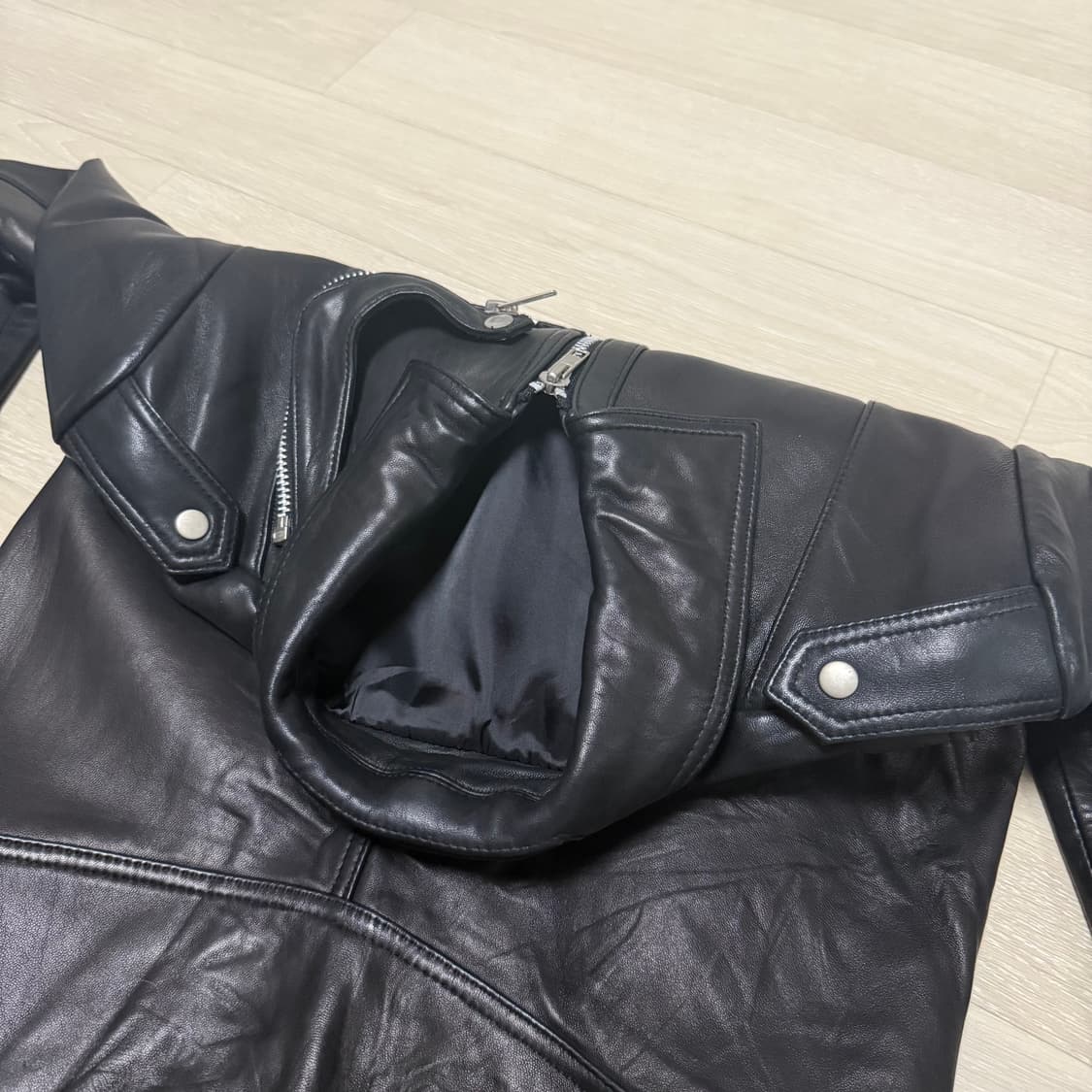 [vtg] black lambskin leather jacket 상품이미지8