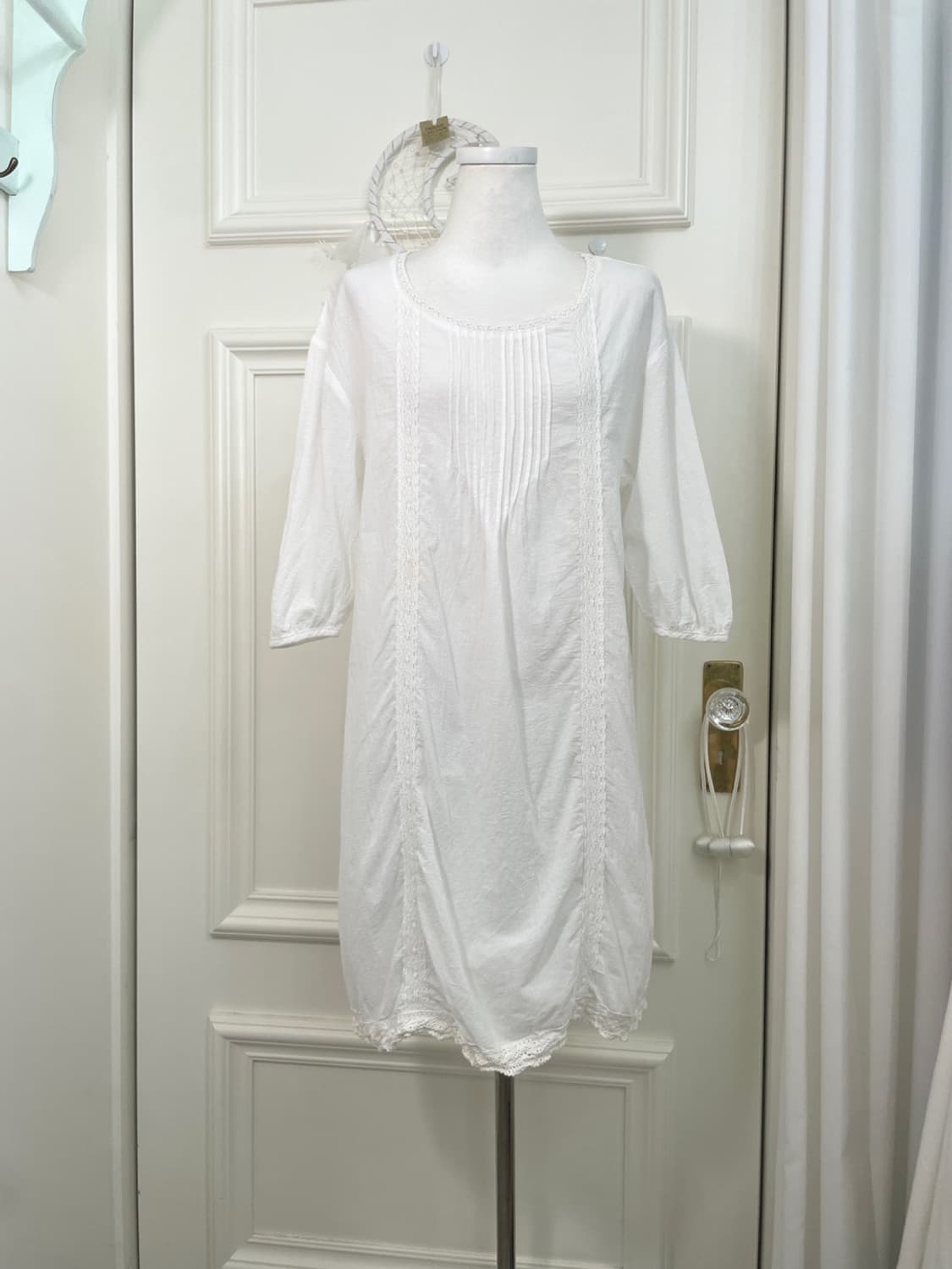 EARTH white lace trim pure cotton opc 상품이미지1