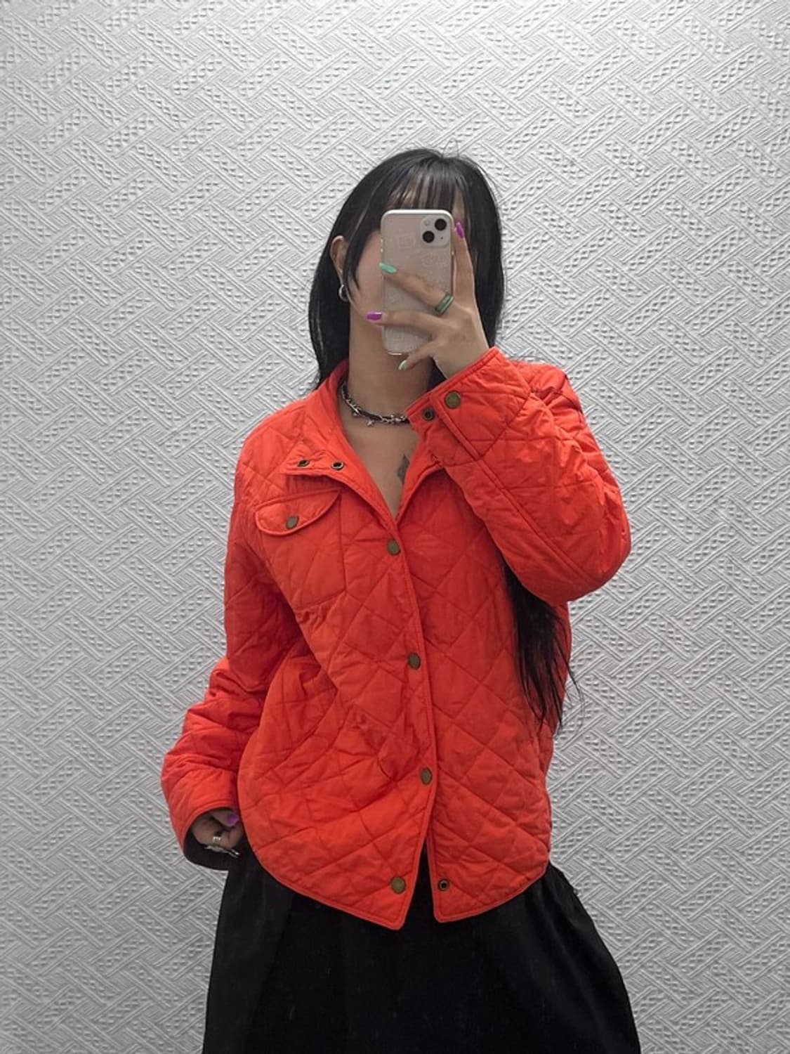 폴로 랄프로렌 키치 비비드 오렌지 깔깔이 퀄팅 자켓 XL C07259 상품이미지2