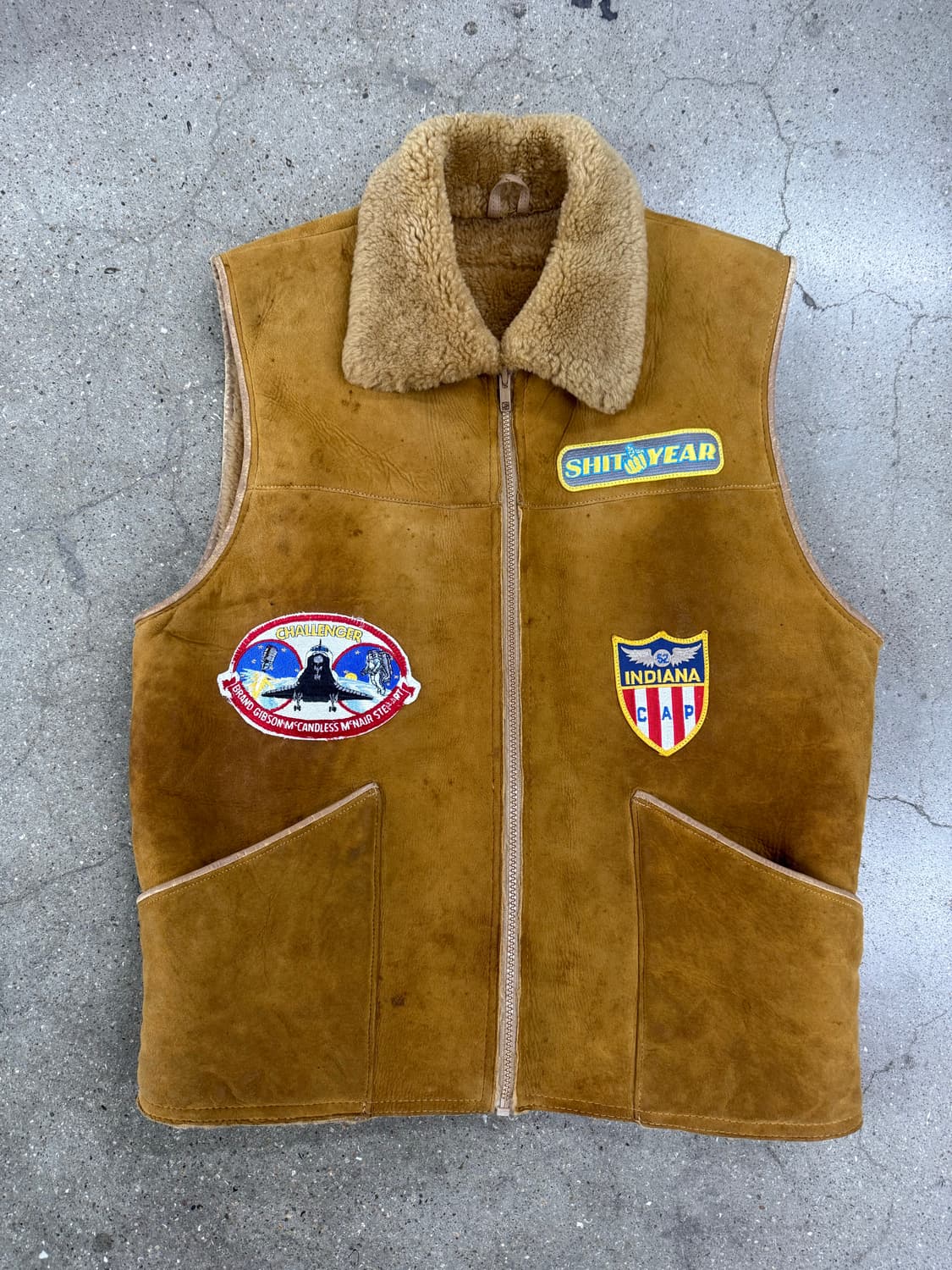 80s vintage Shearling vest 무스탕 베스트 상품이미지1